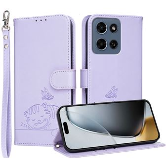 Capa FOXDOCK para Motorola Moto G 2026 | Flip | Bloqueio RFID | Fecho Magnético | Pele Sintética | Alça de Pulso Amovível | Roxo - 1