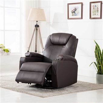 Cadeira Massagem Elétrica vidaXL Reclinável Couro Artificial Castanho