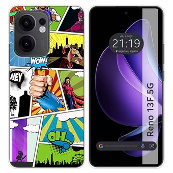 Capa TUMUNDOSMARTPHONE de Silicone para Oppo Reno 13F 4G / 13 F 5G Desenhos de design em quadrinhos - 1