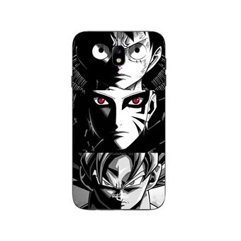 Capa Maniacase para Samsung Galaxy j7 2018 Sangoku Naruto Luffy one piece Dragon Ball Z fundo preto e branco, anime manga - 1