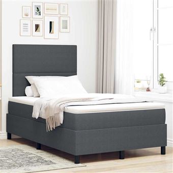 Cama Box Manual vidaXL | Cinza Escuro e Branco | 203 x 120 x 128 cm - 1