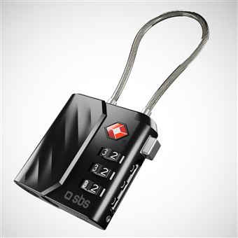 Fechadura com Combinação de Bagagem SBS TEFINDLOCK | Preto - 1