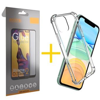 Conjunto Skyhe para iPhone 11 | 1 x Película de Vidro Full + Capa Gel Reforçado - Transparente Clear - 1