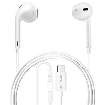 Auriculares com Fio USB-C Mayaxess | Compatível com Galaxy S25 FE com Microfone Integrado | Cinzento - 1