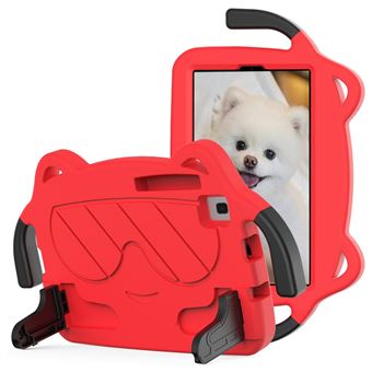 Capa de EVA design bonito dos desenhos animados, à prova de queda com muleta Magunivers para Samsung Galaxy Tab A7 Lite 8.7-inch - vermelho/preto - 1