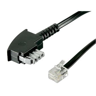 Cabo Telefónico Goobay 6m TAE-N/RJ11 Cable | Preto - 1