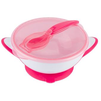 Prato com ventosa e colher Baby Ono | Rosa - 1