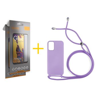 Pack Accetel 2 x Película de Vidro Temperado Full + Capa para Xiaomi Redmi 10 2022 Gel Rope Lilás - 1