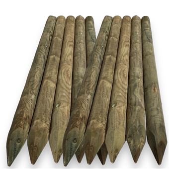 Pacote de 10 Postes Maderterraneo | Redondos | Pinho Tratado | 100x2000 mm - 1