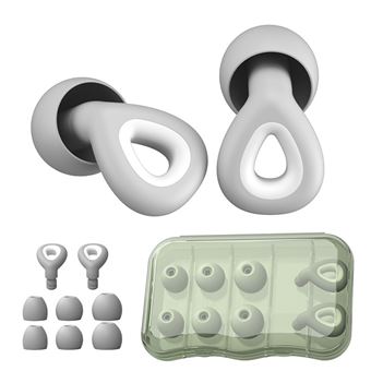 Tampões de Silicone para os Ouvidos BAYKAR | Antirruído | Impermeáveis | QT21 | Cinza - 1