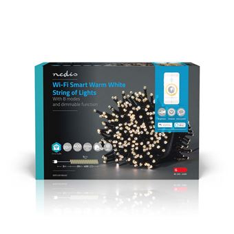 Corda de Luz Nedis | Wi-Fi | Branco Quente | 400 LEDS | 20 m - Preto - 1