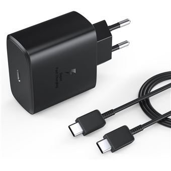 Kit V-REEL Carregador USB-C 45W PD 3.0 + 1.5m Cabo Type C - Type C para SAMSUNG Galaxy | Preto - 1