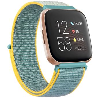 Bracelete Loop Desportiva em Nylon Antiimpacto para Fitbit Versa Lite | Verde papaia - 1