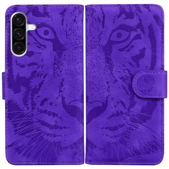 Capa ZURSANA para Samsung Galaxy A36 | Flip | Couro Sintético | Estampa de Tigre | Espaços para Cartões | Roxo - 1