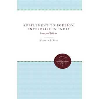 Supplement to Foreign Enterprise in India - Laws and Policies - Paperback - 2012 - 1