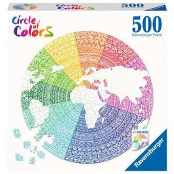 Puzzle de Encaixe Ravensburger Mapas Circle of Colors | 500 Peças - 1