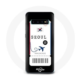Capa Maniacase para Samsung Galaxy S10 Edge Bilhete de Avião Seoul Coreia Do Sul - 1