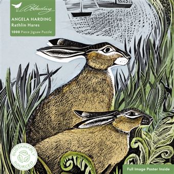 Adult Sustainable Jigsaw Puzzle Angela Harding Rathlin Hares By Flame Tree Publishing - 1