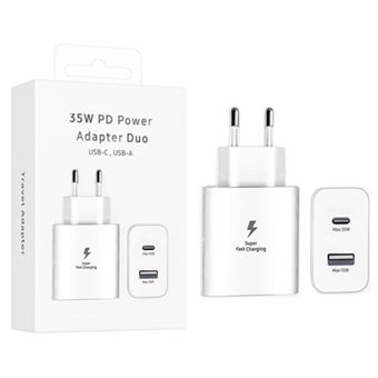 Adaptador com Duas Entradas, USB + Type-C Skyhe SP003 | Carregamento Rápido | PD35W - Branco - 1