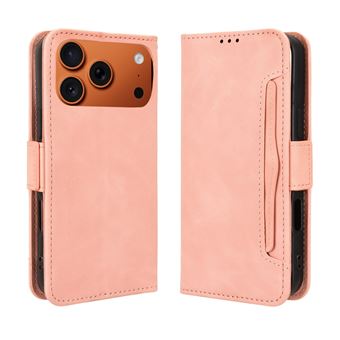 Capa FOXDOCK Protetora para iPhone 17 Pro | Suporte e Flip de couro PU | À Prova de Choque | Rosa - 1