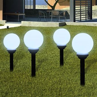 Candeeiros de exterior vidaXL 4 peças LED 15 cm com estacas de enterrar - 1