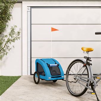 Reboque bicicleta para Animais vidaXL | Tecido oxford/ferro azul - 1
