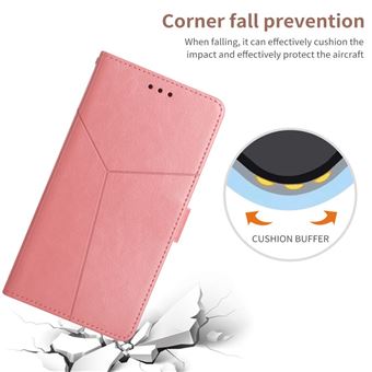 Capa Pu magunivers Padrão de Linha em Forma de Y à Prova de Choque Rosa para Iphone 13 Mini 5.4'' - 1