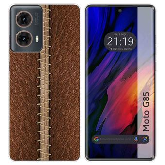 Capa TUMUNDOSMARTPHONE de silicone para Motorola Moto G85 5G Design de couro 01 Desenhos - 1
