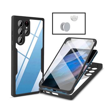 Kit G4M Capa 360° Proteção Frente e Verso + 1 HandHolder + 1 Suporte HandHolder Branco para Samsung Galaxy S22 Ultra 5G - Preto - 1