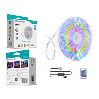 Fita LED Novoteck LED-010 | 3M | 12V | 5050RGB | 90LED | 8W | Ip65 - 1