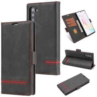 Capa Magunivers PU Emenda com Apoio Preto para Samsung Galaxy Note 10/Note 10 5G