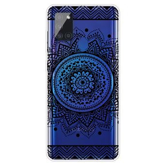 Capa Magunivers e Tpu Estilo Azul Estampado Padrão Floral para Samsung Galaxy A21S