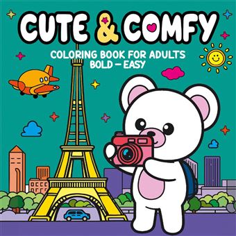 Cute & Comfy Coloring Book For Adults - Bold Easy - Livro De Colorir Adulto - 1