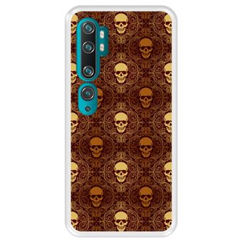 Capa Tpu Hapdey para Xiaomi Mi Note 10 - Note 10 Pro - Cc9 Pro | Design Caveiras Douradas | Padrão Abstrato - Transparente