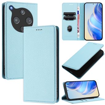 Capa Tipo Carteira FOXDOCK para ZTE Nubia P9 Pro 5G | Fecho Magnético | Bloqueio RFID | Pele | 3 Compartimentos para Cartões | Azul celeste - 1