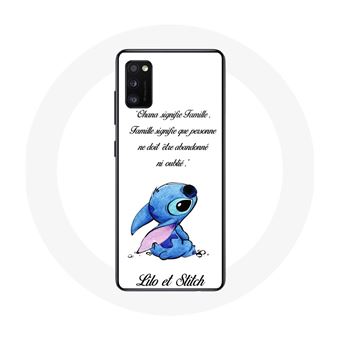 Capa Maniacase para Samsung Galaxy A41 Lilo E Stitch Citação Ohana Branco - 1