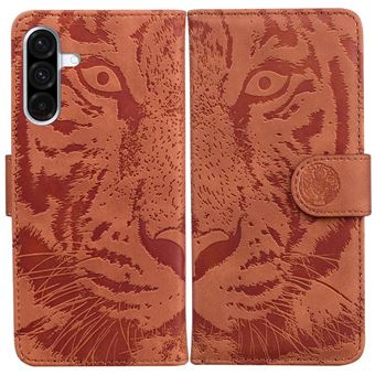 Capa ZURSANA para Samsung Galaxy A36 | Flip | Couro Sintético | Estampa de Tigre | Espaços para Cartões | Castanho - 1