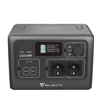 Painel solar portátil BLUETTI EB55 | bateria de reserva Lifepo4 de 537 Wh | saídas CA de 700 W (pico de 1400 W) - 1