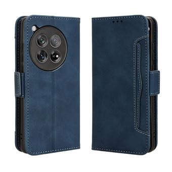 Capa FOXDOCK Protetora para OnePlus 12 | Suporte e Flip de couro PU | À Prova de Choque | Azul - 1