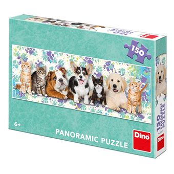 Puzzle DINO 393271 Panoramic Dogs and Cats | 150 Peças - 1