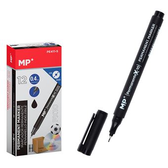 Pack 12 Marcadores Permanentes Dam | Ponta Fina | Preto - 1