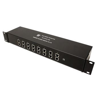 Protetor Sobretensão BeMatik RJ45 Ethernet 10KA 5V 16 Portas de 8 Pinos Rack de 19 - 1