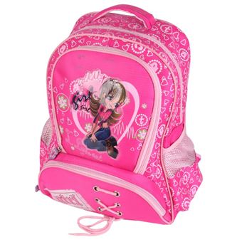 Mochila Escolar Infantil LPM| Menina | Design Fashion Corações e Boneca | 40 cm | Rosa - 1
