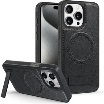 Capa em pele com Magsafe e suporte Antiimpacto | para Iphone 11 | Preto - 1