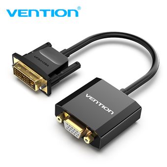Cabo Adaptador Vention | Conversor DVI para VGA | 0,15 m - Preto Metalizado - 1