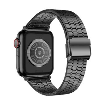 Bracelete Avizar para Apple Watch 41mm / 40mm / 38 mm | Elos Quadrados Aço - Preto - 1