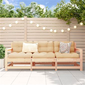 Conjunto lounge de jardim vidaXL | 3 peças | madeira de pinho maciça - 1