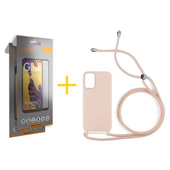 Pack Accetel 2 x Película de Vidro Temperado Full + Capa para Xiaomi Redmi 10 2022 Gel Rope Rosa Pastel - 1