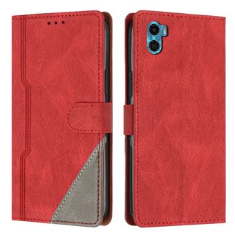 Capa FOXDOCK para Motorola Moto E22S | Fecho Magnético | Pele TPU Macia | 3 Compartimentos para Cartões | Função de Suporte | Vermelho - 1