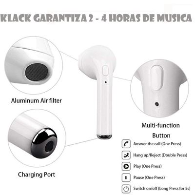 Auriculares Bluetooth I7s Versión 5.0 Inalámbrico Compatible IPhone Samsung  Huawei – Klack Europe
